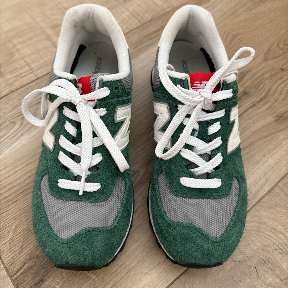 New Balance Forest Green and Gray Sneakers
